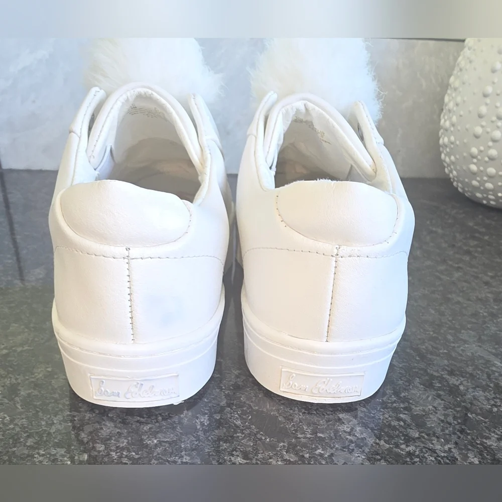 Sam Edelman White Fluffy Sneakers